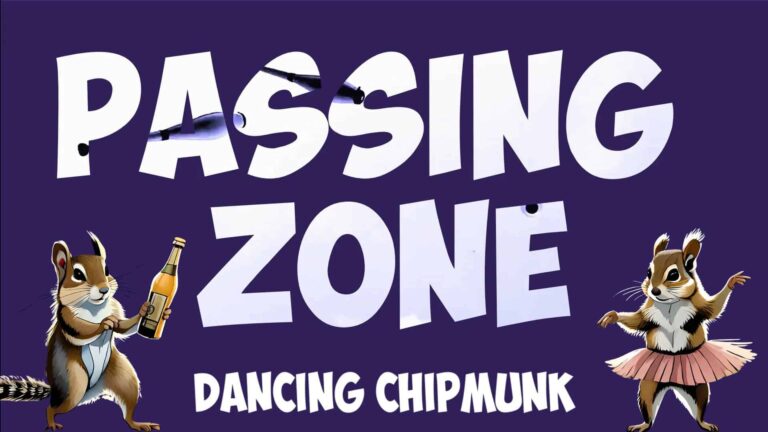 Passing Zone Dancing Chipmunk image with chipmunks, one with a beer and one in a tutu. - Passing Zone