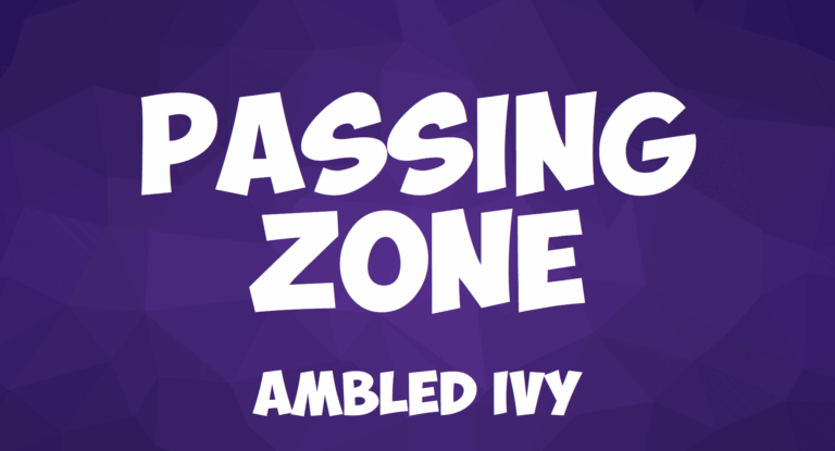 Passing Zone by Ambled Ivy graphic on a purple background. - Passing Zone