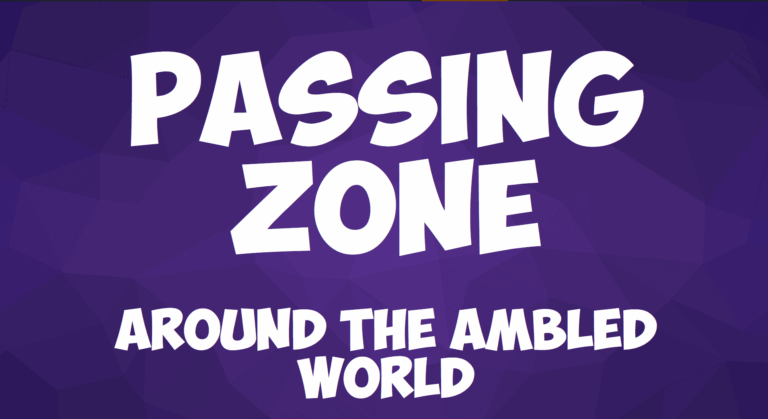 Passing Zone: Around the Ambled World title card. - Passing Zone