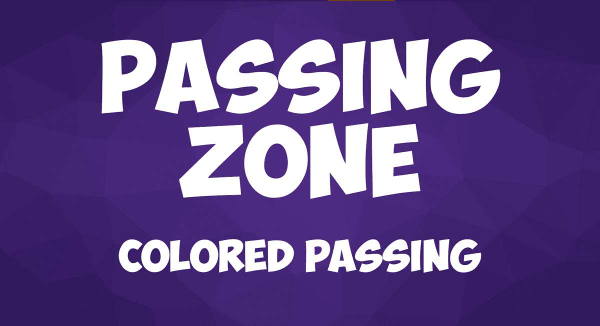 Passing Zone graphic with text "Passing Zone" and "Colored Passing. - Passing Zone