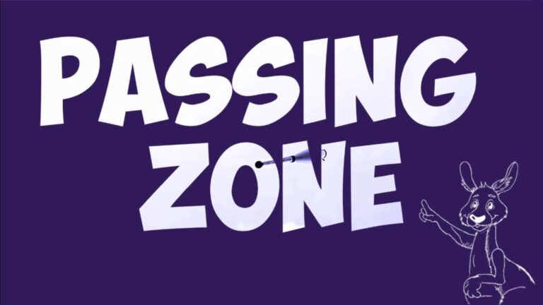 Passing Zone text with kangaroo cartoon illustration - Passing Zone