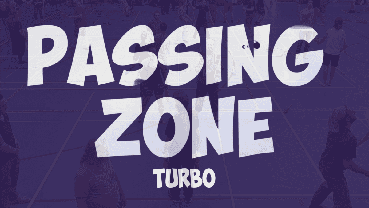 Passing Zone Turbo event with people playing in a gymnasium. - Passing Zone
