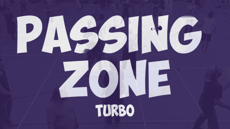 Passing Zone Turbo event with people playing in a gymnasium. - Passing Zone