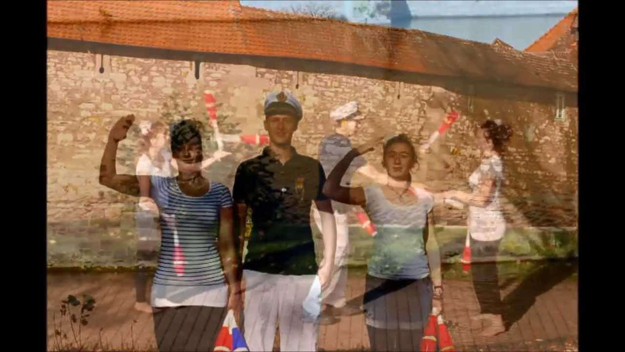 MS Club Spirit Teaser: Group of students in nautical-themed attire outdoors, showing club spirit. - Passing Zone